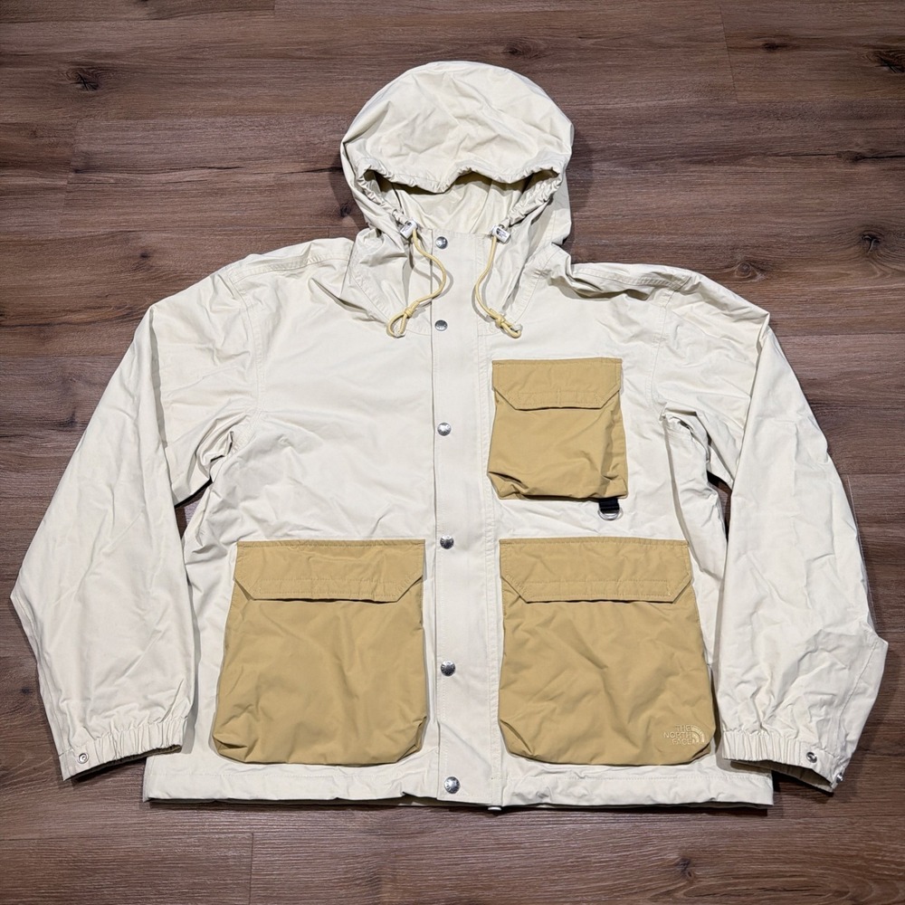 The North Face Mens LARGE‎ M66 Utility DRYVENT Rain Jacket Gravel Antelope Beige